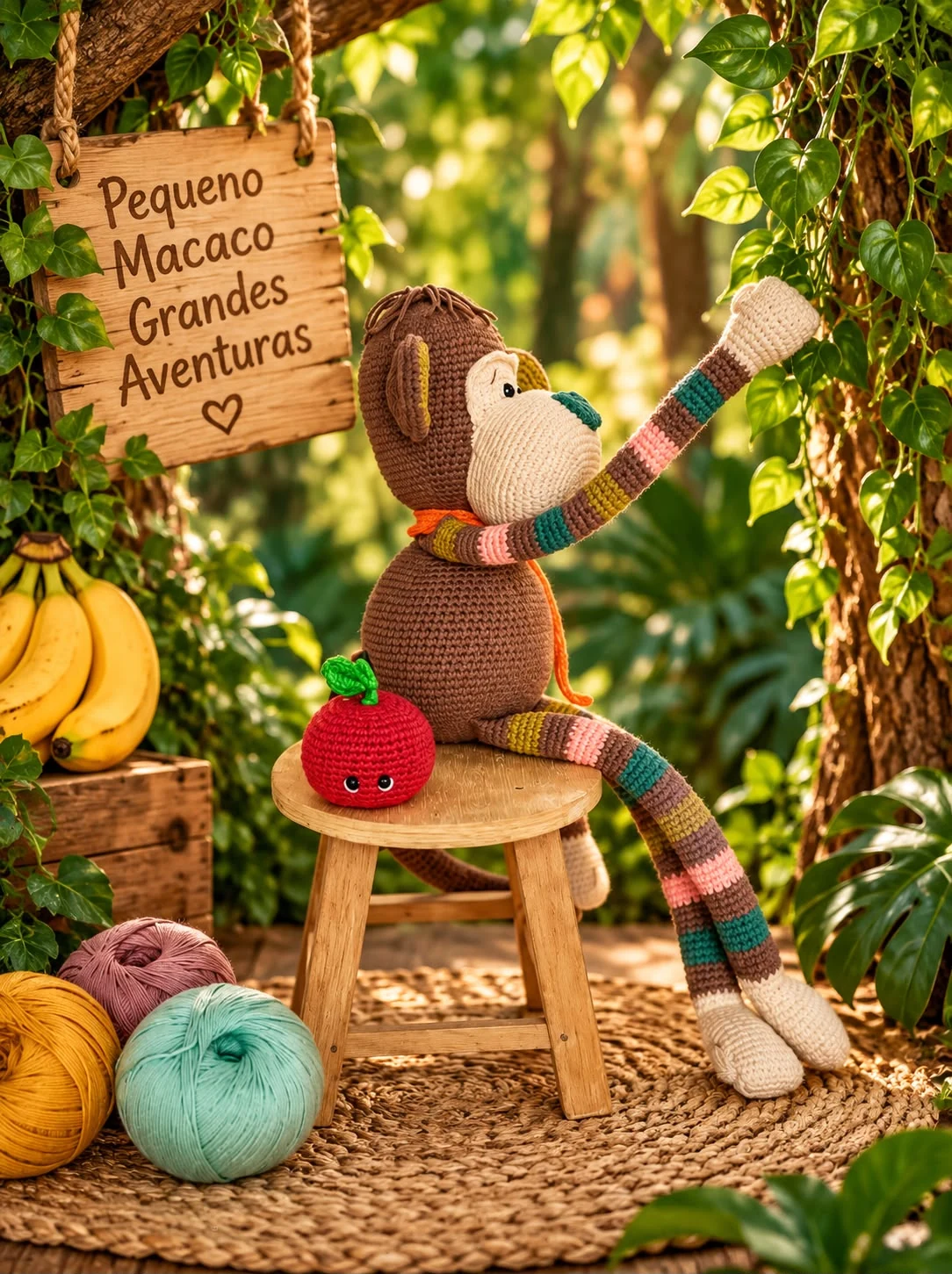 Kiko em amigurumi visto de perfil